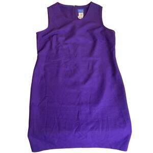 Vicki Wayne's Women Midi Dress size 18 P Royal Purple Sleeveless Crewneck